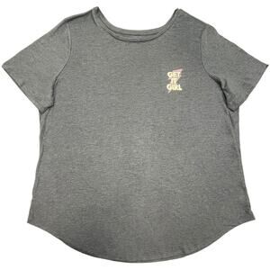 Old Navy Active Get It Girl Graphic Tee Sz XXL New Gray Short Sleeve T-Shirt